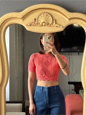 Lot of 2 Cotton Cropped Knit Tops